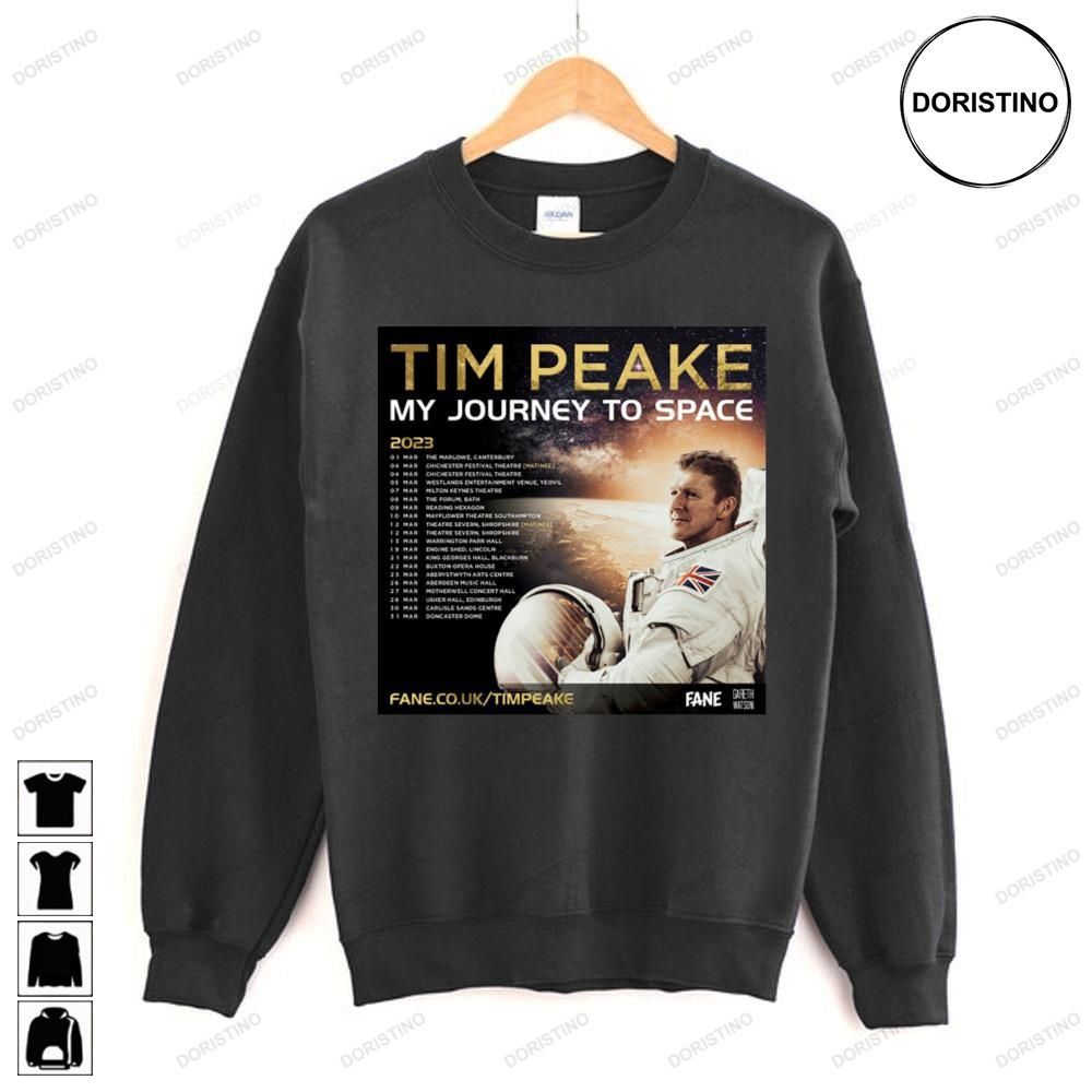 Tim Peake My Journey To Space 2023 Tour Limited Edition T-shirts